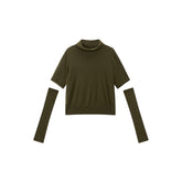 Women's Knit Sweater with Detachable Sleeves